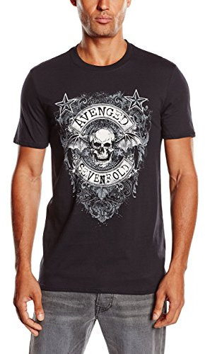 Avenged Sevenfold Herren T-Shirt Stars Flourish, Schwarz (Black), L