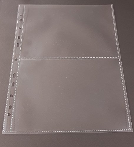 100x A4 Sammelhüllen, Prospekthüllen, Kartenhüllen, 120my dick, geteilt auf 2 Fächer (A5) recycelbar !