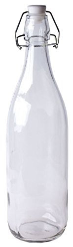 Koop 12-Pack 500 ml Glass Food Storage Bottles with Reusable Clip-On Lids