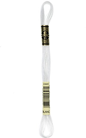 DMC 117-BLANC 6 Strand Embroidery Cotton Floss, White, 8.7-Yard