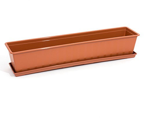 Kit Fioriera rettangolare AGRO 80cm, colore: terracotta