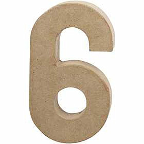 Create Crafts Creativ 26634 Pappmaché Nummer 6, 20 cm, Beige