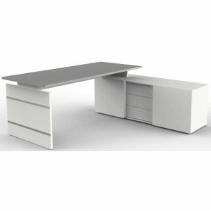 Kerkmann Komplettarbeitsplatz Form 4 mit Schreibtisch und Sideboard grafit