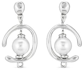 UNOde50 INORBIT Pearl Drop Earrings, Sterling Silver-Plated