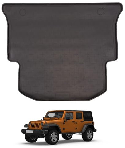 Travall Kofferraum Schutzmatte für Jeep Wrangler (2010-2018) Auto Zubehör Innenraum Antirutsch Kofferraumschutz 100% Passgenau Kofferraummatte Antirutschmatte Gummimatte Robuste Pflegeleichte