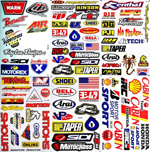 Vinyl-Aufkleber D6015 für Dirt Bike Motorräder Supercross Motocross ATV Lot 6 Stück