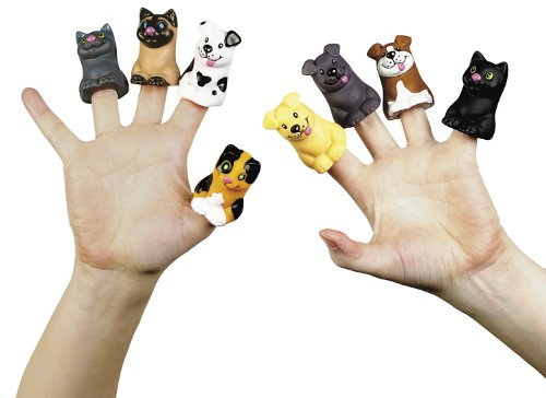 cama24com Fingerpuppen Hund und Katze 8 Stück Palandi®