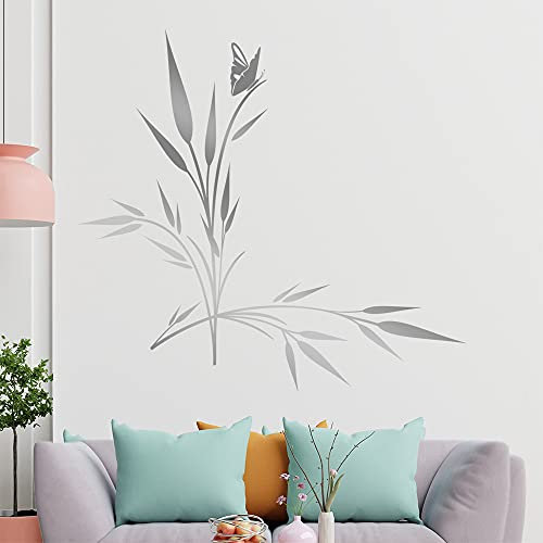kleiner Falter auf Gras Wandtattoo in 6 Größen - Wandaufkleber Wall Sticker - Dekoration, Küche, Wohnzimmer, Schlafzimmer, Badezimmer