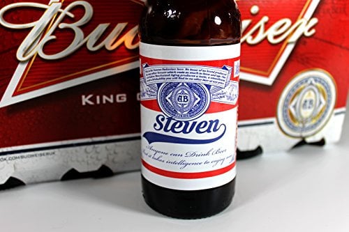 M&S&W x10 Personalised Name Beer Bottle Label Stickers Christmas Birthday Gift idea