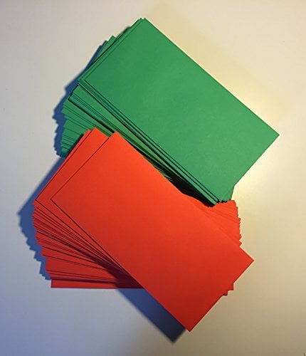 100 Briefumschläge, Rot und Grün, DIN lang = 220 x 110 mm, Haftklebestreifen, Kuverts zu Weihnachten, Weihnachtsumschläge
