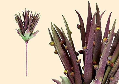 Aloe Vera Blüte grün/burgund Höhe 80 cm, Kunstblume, Pflanze, Deko