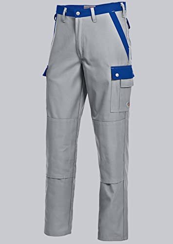 BP 1815-720-51-57 Arbeitshosen, Jeans-Stil mit Rückenpasse, 305,00 g/m² Verstärkte Baumwolle, Hellgrau/Königsblau, 57