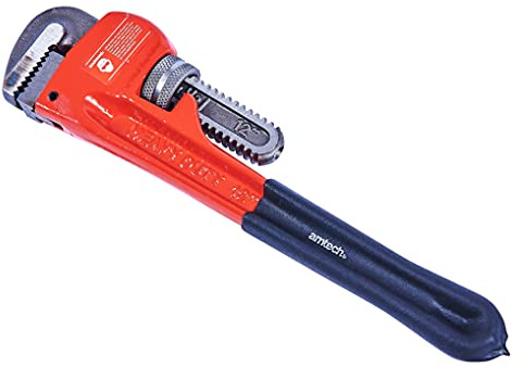 Amtech – Pipe Wrench, Adjustable Jaw, Heavy Duty Steel Body, Ideal for Plumbing and Industrial Use