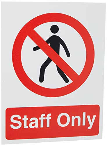 Seco Letrero con texto Staff Only, 300 mm x 400 mm, plástico semirrígido de 1 mm