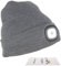 TAGVO USB Rechargeable LED Beanie Cap, Lighting and Flashing Alarm Modes 8 LED Hands Free Flashlight, Easy Install Quick Release Headlamp Beanie, Unisex Winter Warmer Knit Cap Hat - Grey