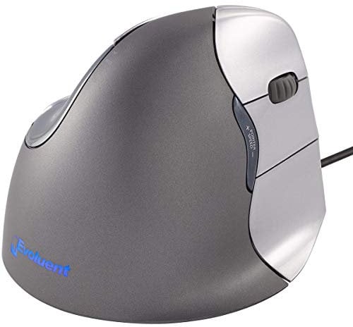 Evoluent VM4R Vertical Mouse 4 Maus für Rechtshänder, Schwarz, Grau