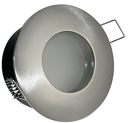 Massiver Aluminium Einbaustrahler Aqua IP65 für Badezimmer und Dusche, inkl. GU10 Fassung und MR16 Fassung, edelstahl-gebürstet, 230V & 12V, ohne Leuchtmittel