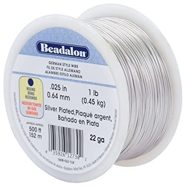 Beadalon German Style Wrapping Wire - 22 Gauge, 500 ft - Silver Plated