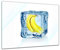 Bilderdepot24 Glasbild - Eiswürfel Banane - 60x40 cm - Deko Glas - Wandbild aus Glas - Bild auf Glas - moderne Bilderdepot24 Glasbilder - Glasfoto - Echtglas