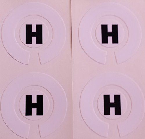 Crown Green Lawn Indoor Bowls Adhesive Lettered Coloured Marker Labels Set of 4 (White, H)