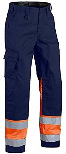 Blaklader 15641811 Hose mit hoher Sichtbarkeit, Marineblau/Orange, grootte D88