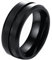 JewelryWe Ring Herren Wolfram Schwarz: 8MM Breite Wolframcarbid Herren-Ring Gebürstet mit Rille in der Mitte Partnerringe Männer Verlobung Hochzeit Band Gravur Größe 65