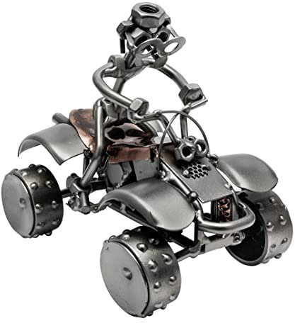 STEEMO Schraubenmännchen Quad Cross Quadfahrer Geschenk Metall-Deko 17x11x15 cm