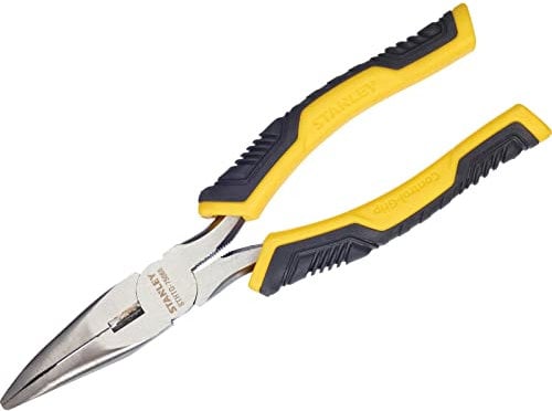 STANLEY STHT0-75066 200 mm Bent Nose Control Grip Pliers - Yellow