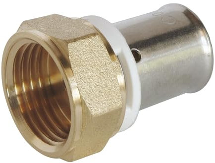 SOMATHERM FOR YOU, Raccord à sertir écrou tournant 12/17 pour tube PER Ø12 - Installation rapide et fiable, acier inoxydable, compatible avec profils H, U, RF, pression max 10 bars