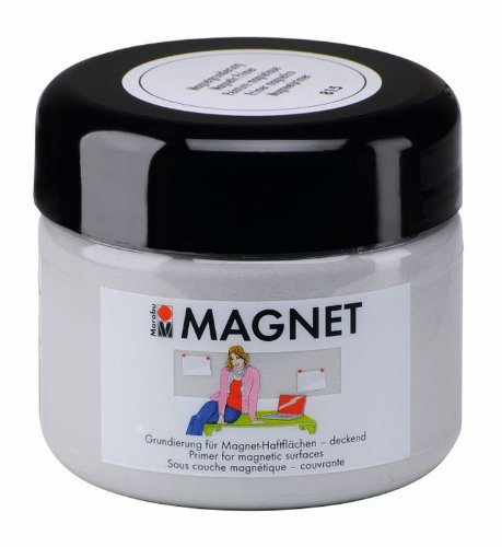 Marabu 02600025815 - Magnetfarbe 225 ml, Acrylgrundierung für magnetische Flächen, nach Trocknung übermalbar, wasserfest und lichtecht, 3 - 4 Schichten kreuzweise auftragen für bessere Magnetkraft
