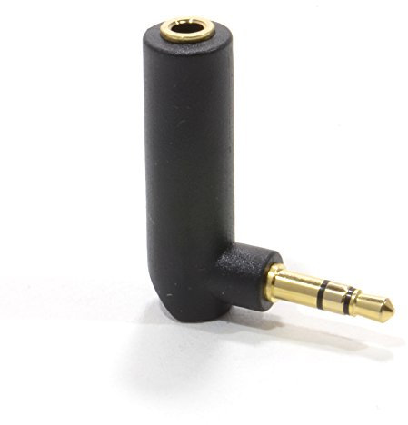3,5 mm Stéréo Jack Femelle vers Mâle Droit Angle Adaptateur Fiche Plaqués Or