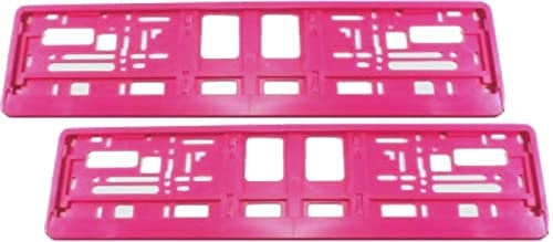 2 Stück Kennzeichenhalter - PINK - inklusive 8 Schrauben - Premiumqualität! - Satz