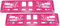 2 Stück Kennzeichenhalter - PINK - inklusive 8 Schrauben - Premiumqualität! - Satz