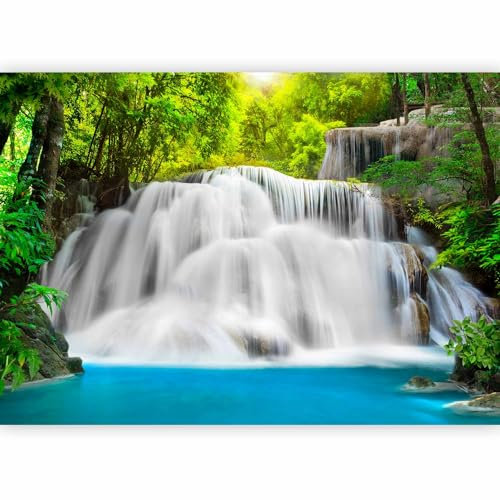 Fotomurales B&D XXL 250x175 cm Papel pintado tejido no tejido Decoración de Pared decorativos Murales moderna de Diseno Fotográfico naturaleza paisaje cascada c-A-0007-a-a