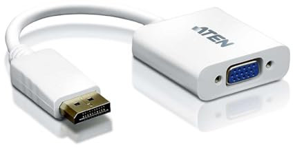 Aten Conv./Boost DISPLAYPORT TO VGA Converter, UP TO 1920X12 DISPLAYPORT/VGA Adapter, DISPLAYPORT Male, VGA HDB-15 Female, Male Connector/Female Connector, Blanco
