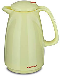 ROTPUNKT Isolierkanne 225 Bella 0,5 l | Zweifunktions-Drehverschluss | BPA-frei - gesundes Trinken | Made in Germany | Warm + Kalthaltung | Glaseinsatz | Vanilla