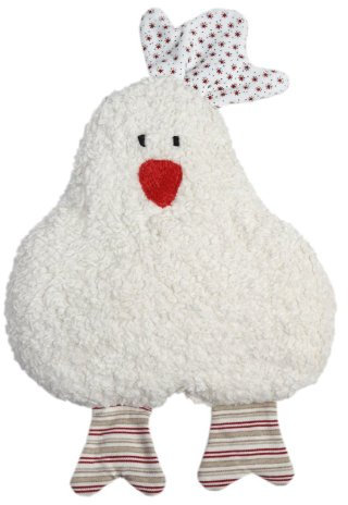 Efie Bio-Rassel Huhn – 100% Baumwollplüsch (kbA) mit Schurwoll-Füllung (kbT) – handgefertigt in Deutschland – nachhaltiges Baby-Greifspielzeug - GOTS zertifiziert