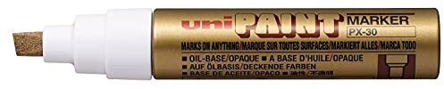 Uni Paint Marker PX30 Gold Oil Paint Marker Chisel Tip 4.0/8.5 mm Pack of 6