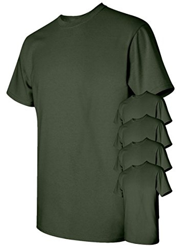 Gildan Men's Heavy Taped Neck Comfort Jersey T-Shirt, Forest Green, X-Large