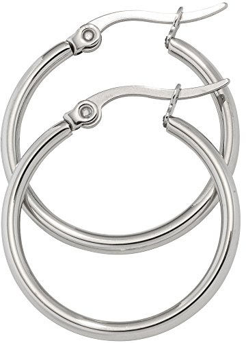 Jobo Damen-Creolen aus Edelstahl Durchmesser 24 mm