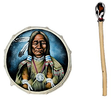 40cm Grosse Schamanentrommel Indianer Bemalt Rahmentrommel Bodhran Drum Djembe