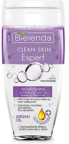 Bielenda Clean Skin Expert - Nourishing, 2-Phase Eye And Lip Make-Up Remover - Clean Skin Expert Nourishing 2-Phase Eye And Lip Make-Up Remover With Argan Oil - 150 ml