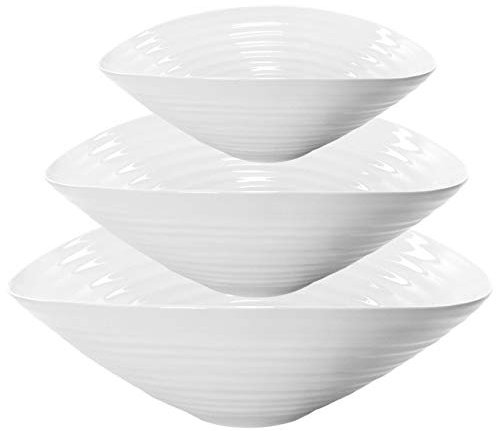 Portmeirion Home & Gifts CPW76819-X Salad Bowl, Porcelain, White, 11 x 33 x 11 cm