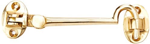 Bulk Hardware BH02549 Chiavistello con Gancio e Occhiello Tipo Silent per Cabine o Armadi in Ottone Pieno, 100 mm, Bianco