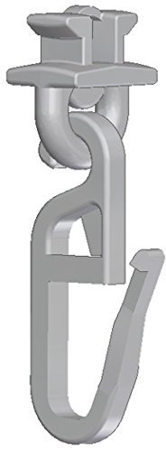 Gardineum eckige Vorhangschiene Innenlaufschiene Gardinenstange Gardinenschiene Alu modern 34x14 mm (Gleiter zum eindrehen, weiß)