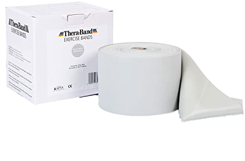 ARTZT Thera-Band Übungsband Fitnessband Gymnastik Band 45,5m super stark Silber
