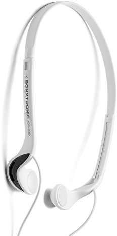 SONXTRONIC White ICE Xdr-8001 Vertical in Ear Ultralight Sport Running Headband Headphones (mdr-w08l Style White and Silver)