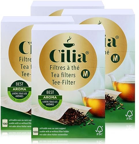 CILIA® Teefilter 100Stk. Grösse M mit/ohne Halter verwendbar ( 4er Pack )