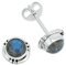 Ohrstecker 925 Silber Labradorit grün blauer Stein Edelstein Ohrringe echt Silber Damen Sterling Silber Stecker Geschenk(MOS-027-05)