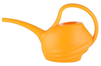 Xclou Blumen-Gießkanne, Gießgefäß aus Kunststoff mit 1,5 L Fassungsvermögen, ca. 36,5 x 13 x 22 cm, orange